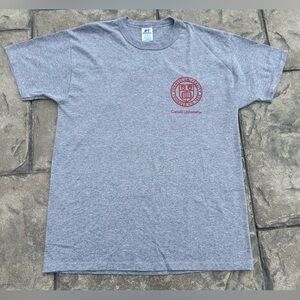 Cornell University crest retro heathered grey tee shirt Russell Athletic Medium